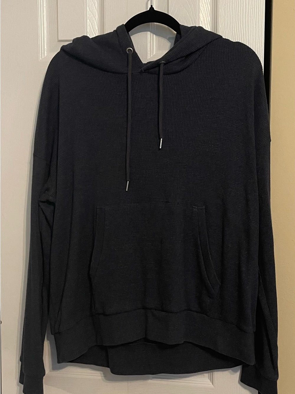 Market & Spruce Navy Blue Waffle-Knit Hoodie